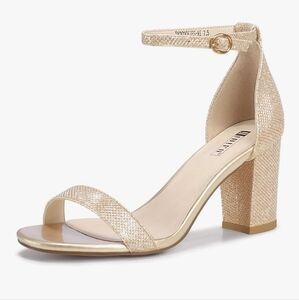 IDIFU Gold Glitter Chunky 3" Cookies Heels US 7